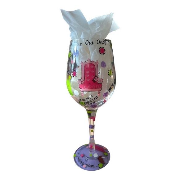 Lolita - Mommy’s‎ Time Out - Hand Painted Wine Glass - Picture 2 of 10